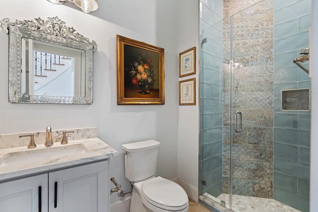 4021 Glenshire St, Houston, TX 77025 - full bath with a stall shower, vanity, and toilet