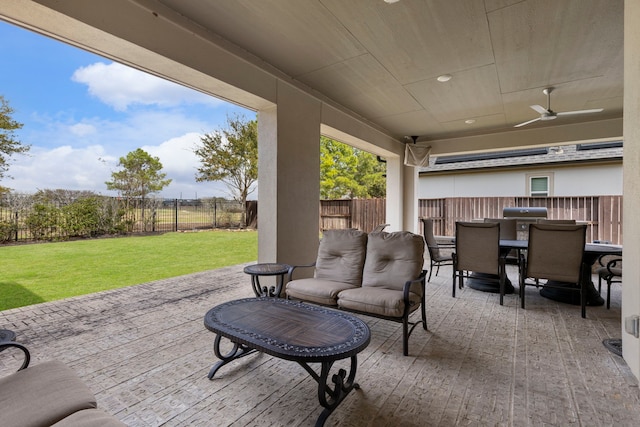 6914 Champion Trl, Katy, TX 77493 - view of patio featuring outdoor dining space and ceiling fan