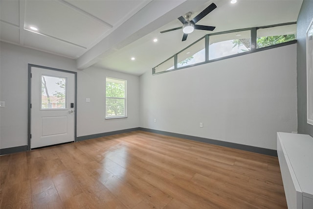 6058 Lyndhurst Dr, Houston, TX 77033 - spare room featuring wood finished floors, ceiling fan, recessed lighting, and baseboards