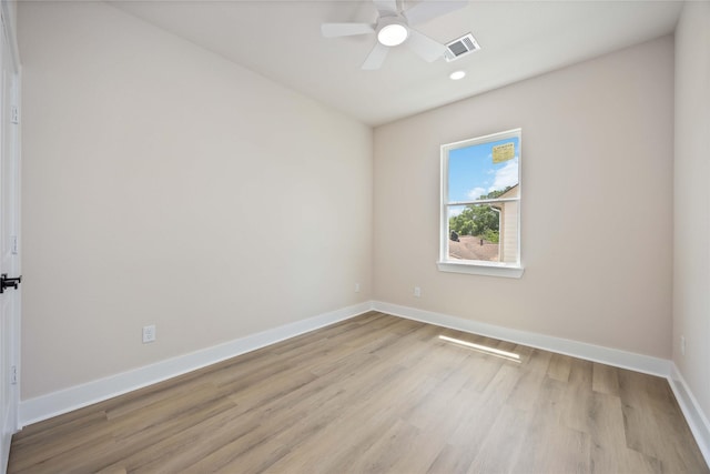 222 Canino Rd A/B, Unit A/B Houston, TX 77076 - unfurnished room featuring light wood finished floors, baseboards, ceiling fan, and recessed lighting