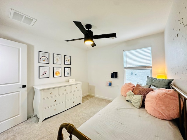 12531 Hilltop Mill Rd, Magnolia, TX 77354 - bedroom with light carpet and a ceiling fan