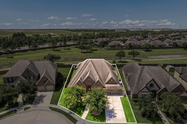 13909 Morgan Bay Dr, Pearland, TX 77584 - aerial view of residential area featuring property boundaries highlighted