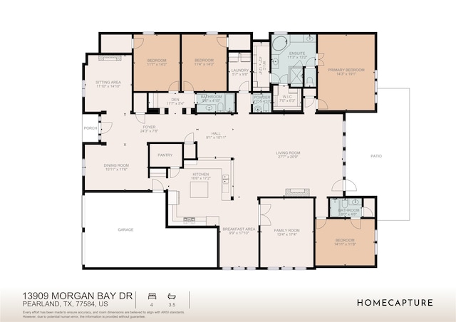 13909 Morgan Bay Dr, Pearland, TX 77584 - home floor plan