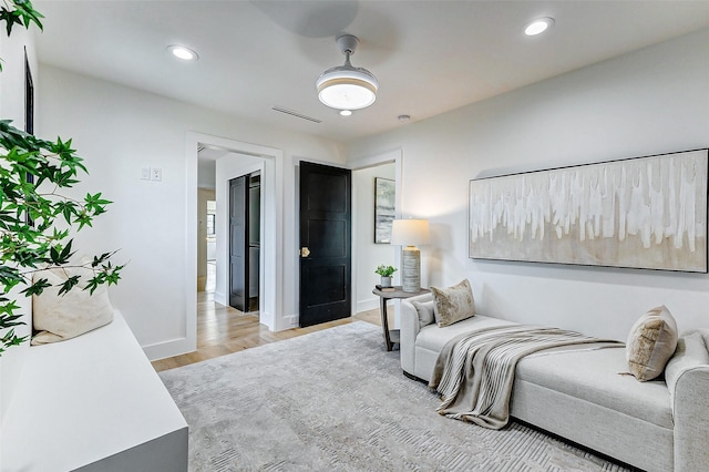 1030 Voight St, Houston, TX 77009 - bedroom featuring recessed lighting, light wood finished floors, baseboards, and a ceiling fan