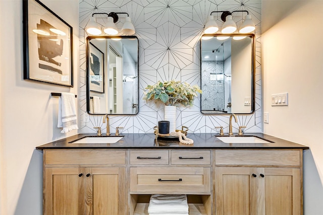 1030 Voight St, Houston, TX 77009 - full bathroom with double vanity and backsplash