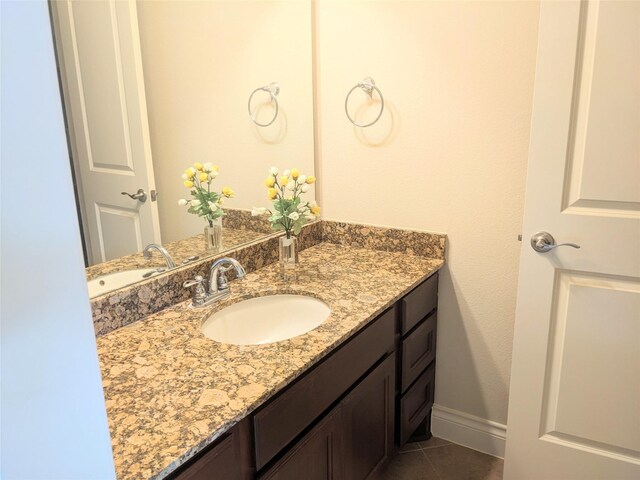 2530 Sparrow Crest Dr, Katy, TX 77494 - bathroom with vanity and tile patterned floors