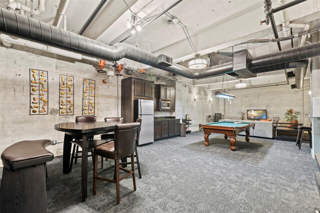 2323 Polk St Unit 302, Houston, TX 77003 - rec room with billiards table and carpet floors