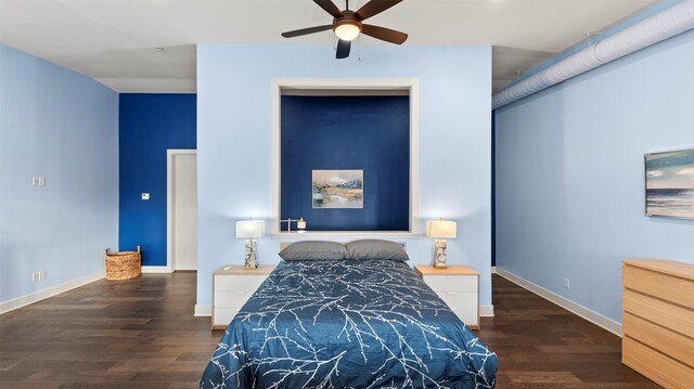 2323 Polk St Unit 302, Houston, TX 77003 - bedroom with wood finished floors, baseboards, and ceiling fan