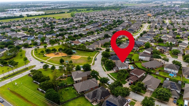 13703 View Meadow Ln, Houston, TX 77034 - aerial overview of property's location with nearby suburban area