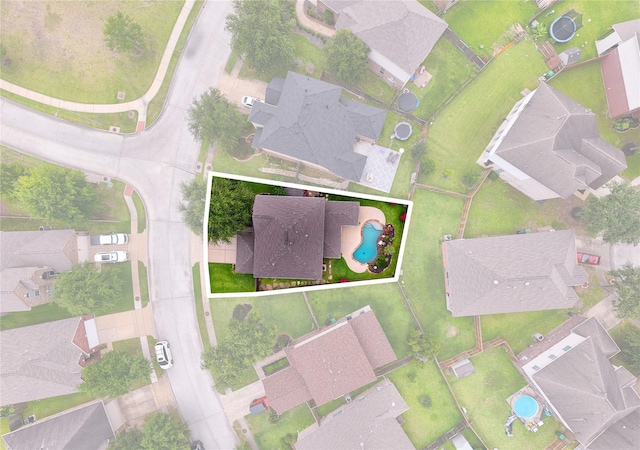 13703 View Meadow Ln, Houston, TX 77034 - aerial view of residential area featuring property parcel outlined and a pool