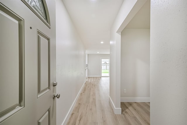 1210 E Rutgers Ln, Deer Park, TX 77536 - hall with light wood-style floors, baseboards, and recessed lighting
