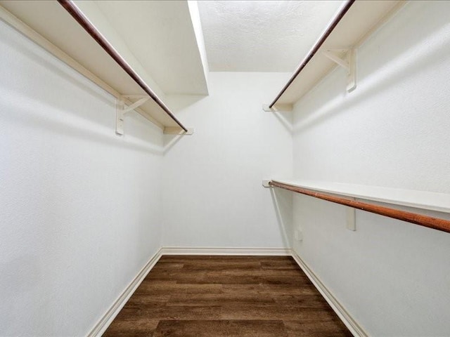 7205 Yucca Dr, Galveston, TX 77551 - spacious closet with dark wood-style flooring