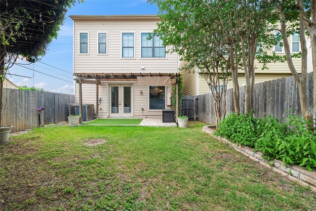 3615 Hempstead Villa Dr, Houston, TX 77008 - rear view of property with french doors, a pergola, and a patio