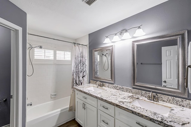 6614 Cypress Village Dr, Sugar Land, TX 77479 - full bathroom with shower / tub combo and double vanity