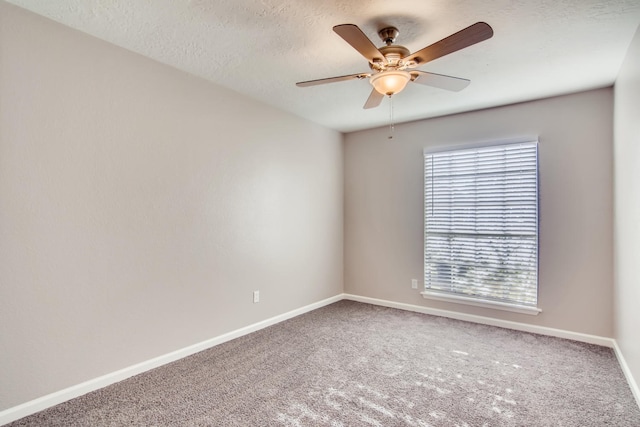 304 Lisa Ct, Friendswood, TX 77546 - carpeted empty room with ceiling fan, baseboards, and a textured ceiling