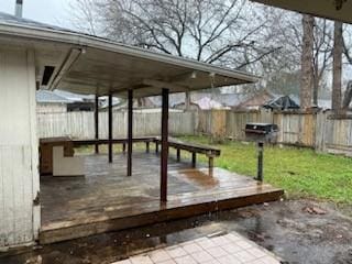 6662 Canyon Way Dr, Houston, TX 77086 - wooden terrace featuring a fenced backyard