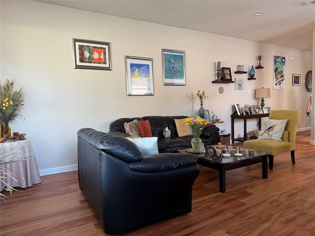 19307 Desert Moon Dr, Cypress, TX 77433 - living area featuring baseboards and wood finished floors