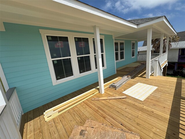 806 93rd St, Galveston, TX 77554 - view of wooden terrace
