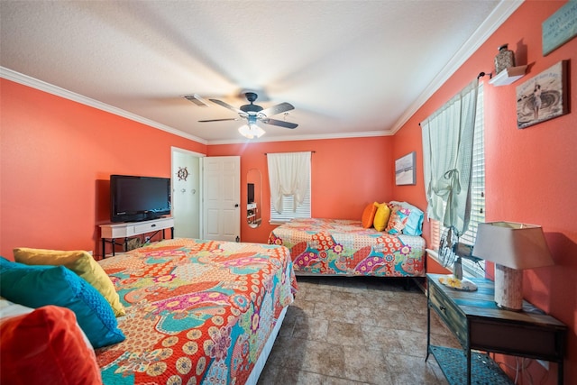 3190 Fm-2031, Matagorda, TX 77414 - bedroom featuring crown molding and a ceiling fan