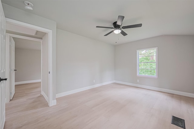 131 Holiday Blvd, Coldspring, TX 77331 - empty room with light wood-style flooring, baseboards, and a ceiling fan