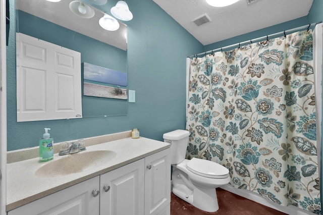9141 Oak Arbor Dr, Conroe, TX 77384 - full bath featuring toilet, vanity, and a shower with curtain