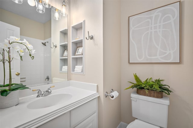 1107 Walden Hill Ct, Houston, TX 77077 - bathroom featuring a shower, vanity, and toilet