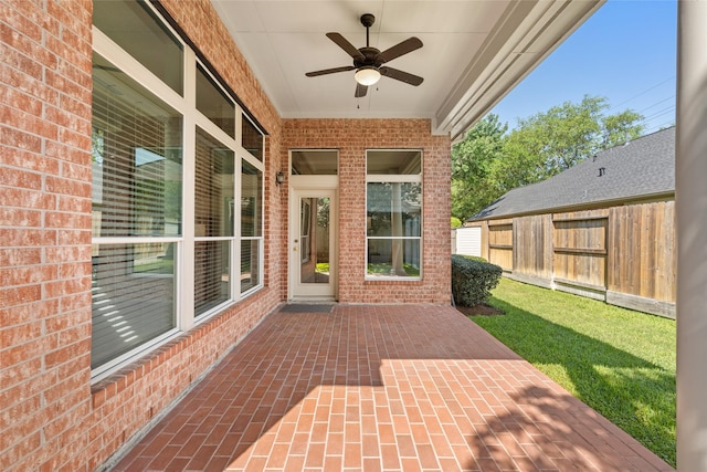 1107 Walden Hill Ct, Houston, TX 77077 - view of patio with ceiling fan