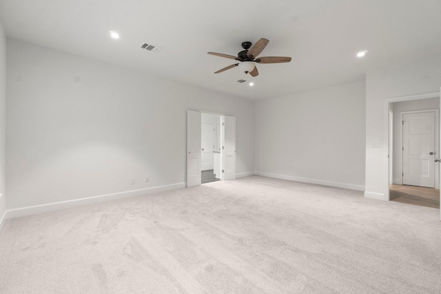 28200 E Stallion Ln, Waller, TX 77484 - empty room with ceiling fan, light carpet, baseboards, and recessed lighting