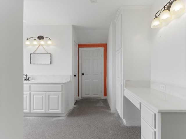 14624 Dove Ln, Needville, TX 77461 - bathroom with vanity, baseboards, and carpet
