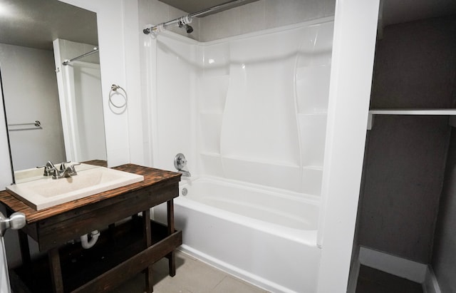 1126 Ryon St, Houston, TX 77009 - bathroom featuring bathtub / shower combination, tile patterned floors, and vanity