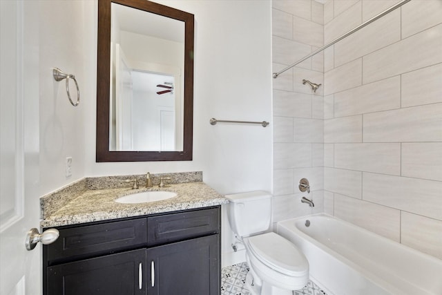 5714 Kansas St, Houston, TX 77007 - bathroom featuring toilet, vanity, and bathing tub / shower combination