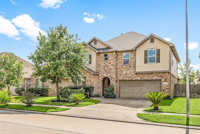 4911 Lattimore Creek Dr, Houston, TX 77084 - view of front of home with brick siding, concrete driveway, and a garage
