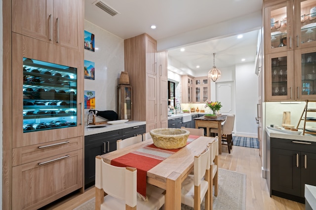 10 S Briar Hollow Ln Unit 30, Houston, TX 77027 - dining space with light wood-type flooring and recessed lighting