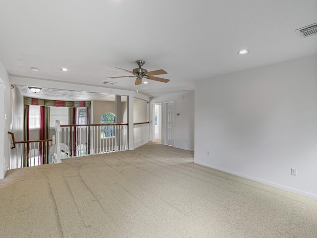 15510 Tysor Park Ln, Houston, TX 77095 - carpeted empty room featuring baseboards, a ceiling fan, and recessed lighting