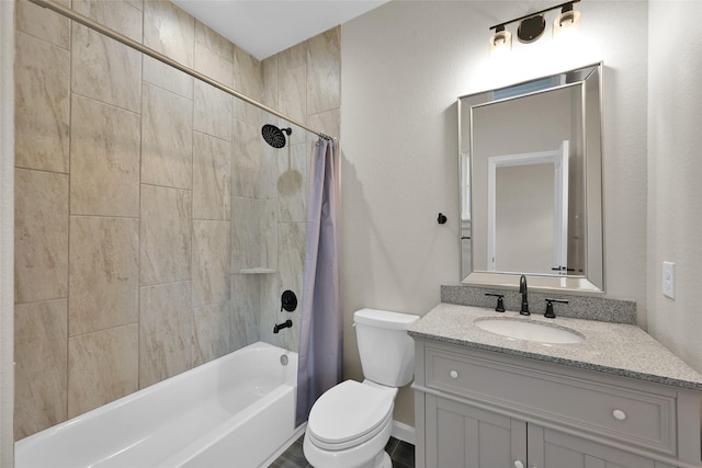 40380 Mostyn Dr, Magnolia, TX 77354 - full bathroom featuring toilet, shower / bath combination with curtain, and vanity