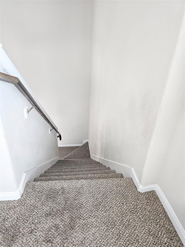 3519 Rossini Dr, Katy, TX 77493 - stairs featuring carpet floors and baseboards