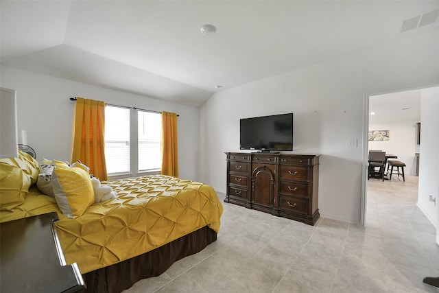 1023 Cattle Chute Ct, Rosharon, TX 77583 - bedroom featuring lofted ceiling and light tile patterned floors