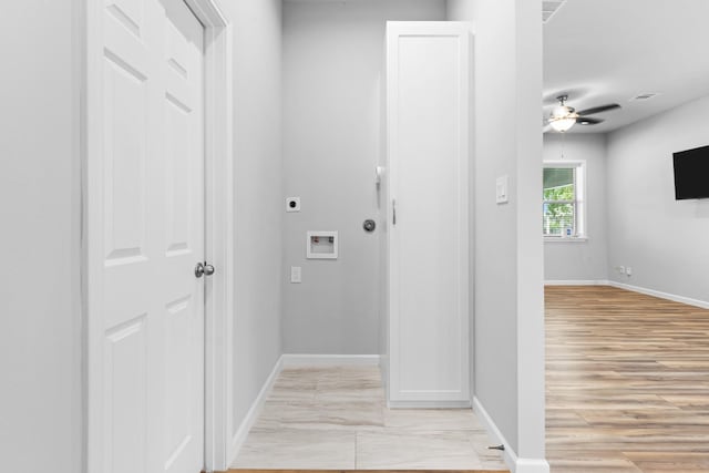 1505 Hussion St, Houston, TX 77003 - laundry room with electric dryer hookup, a ceiling fan, and baseboards