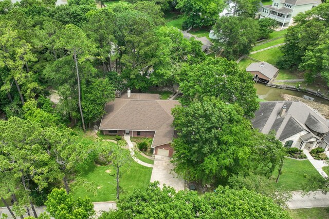 210 Harbor Run Dr, Coldspring, TX 77331 - aerial view of property and surrounding area with a large body of water