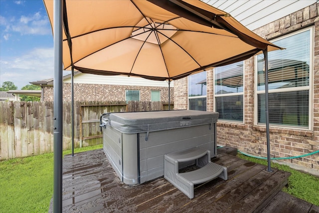 4423 Mimic Dr, Spring, TX 77386 - deck with a hot tub and a gazebo