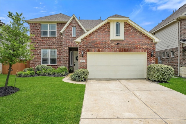12526 Sabine Point Dr, Humble, TX 77346 - traditional-style home with brick siding, driveway, and roof with shingles