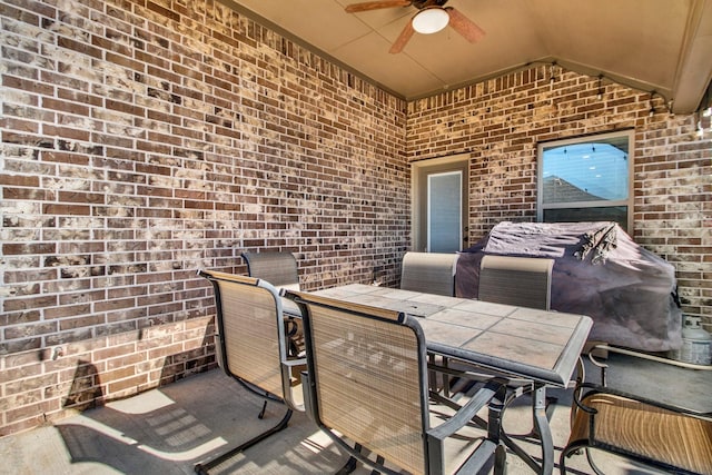 3864 Oakmist Bend Ln, Spring, TX 77386 - view of patio / terrace featuring a ceiling fan and outdoor dining area