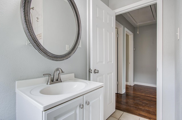 4621 W 43rd St, Houston, TX 77092 - bathroom featuring vanity and tile patterned flooring