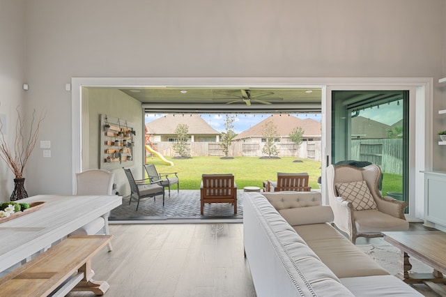 25007 Coperti Ln, Spring, TX 77386 - view of patio with an outdoor living space and ceiling fan