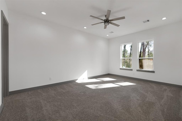 1806 Athens Dr, Roman Forest, TX 77357 - carpeted spare room with a ceiling fan, baseboards, and recessed lighting
