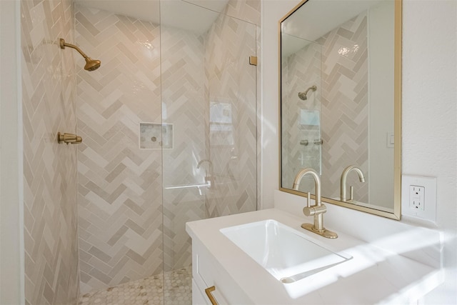 9419 Campbell Rd, Houston, TX 77080 - bathroom featuring a stall shower and vanity