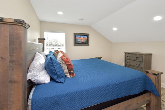 27140 Fm 365, Beaumont, TX 77705 - bedroom featuring recessed lighting, vaulted ceiling, and wood finished floors