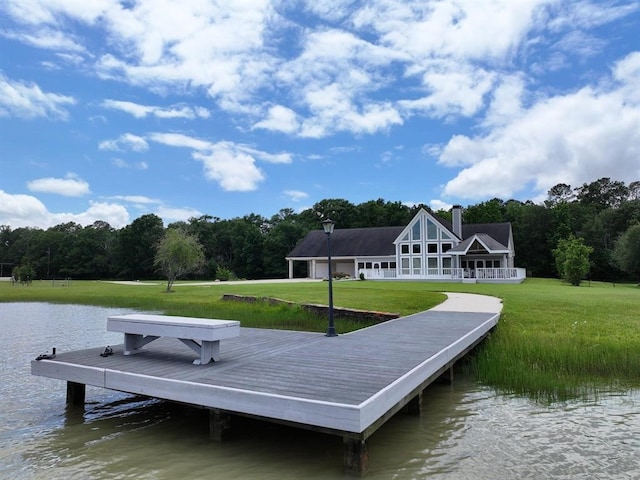 27140 Fm 365, Beaumont, TX 77705 - dock featuring a water view, a lawn, and a wooded view