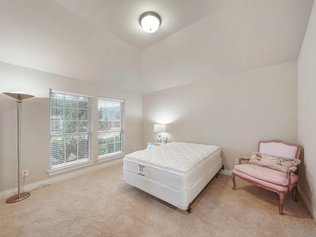 5411 Cedar Elm Ln, Fulshear, TX 77441 - bedroom with light colored carpet, baseboards, and vaulted ceiling
