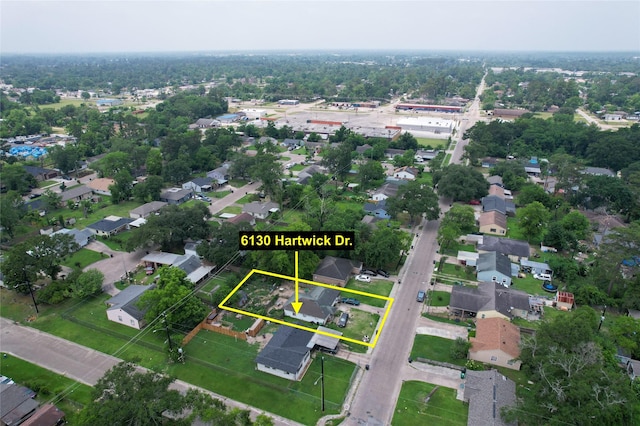 6130 Hartwick Rd, Houston, TX 77016 - aerial perspective of suburban area with property boundaries highlighted